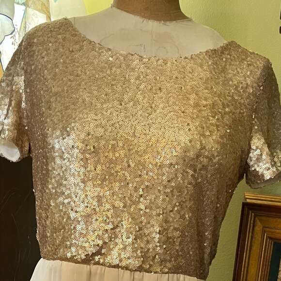 Forever 21 Gold Sequin Dress Size L - Picture 2 of 12